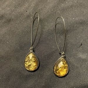 Black and Gold Dangle Earrings